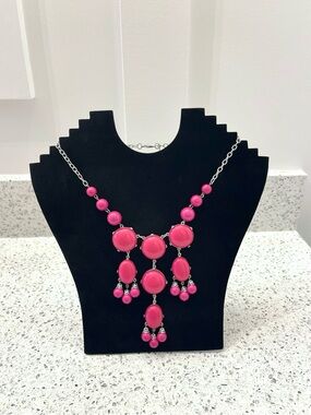 Summer Ready Pink Statement Bib Necklace